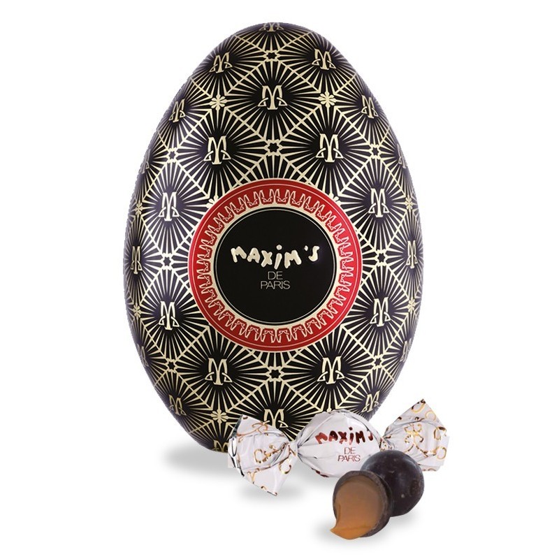 Black Egg Tin - Dark Chocolate And Salted Caramel-Home-Maxim's shop