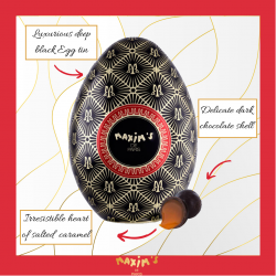 Black Egg Tin - Dark Chocolate And Salted Caramel-Home-Maxim's shop