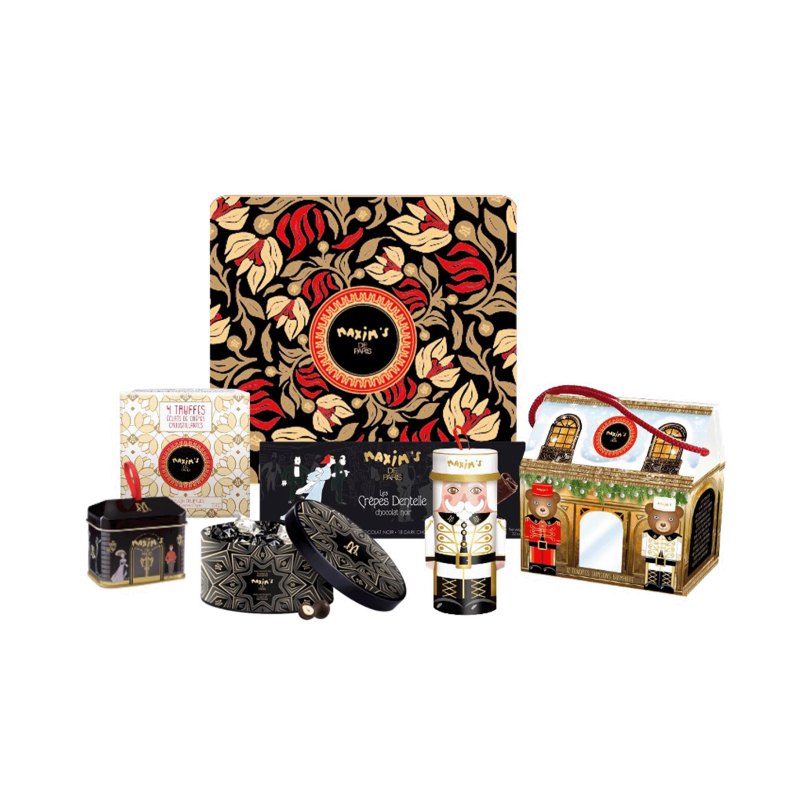 Joyeux Noël Gourmet Chocolate Tin Gift Box, 10.4oz-Christmas Collection-Maxim's shop