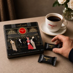 Tin of Dark Chocolate Covered Lace Crepes, 16 pces-Cookies-Maxim's shop