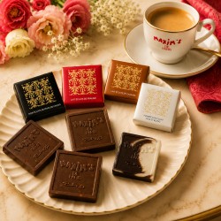 Assorted Chocolate Squares in a Red & Gold Pencil Tin, 8 Pces-Chocolate-Maxim's shop