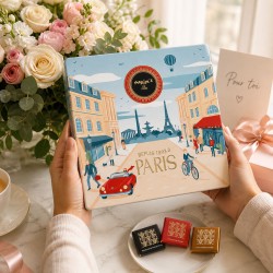 Bonjour Paris French Chocolate Squares Tin, 50 Pieces-Chocolate-Maxim's shop