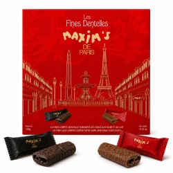Assorted Crepe Dentelle Box, Milk and Dark Chocolate, 24 Pieces-Cookies-Maxim's shop