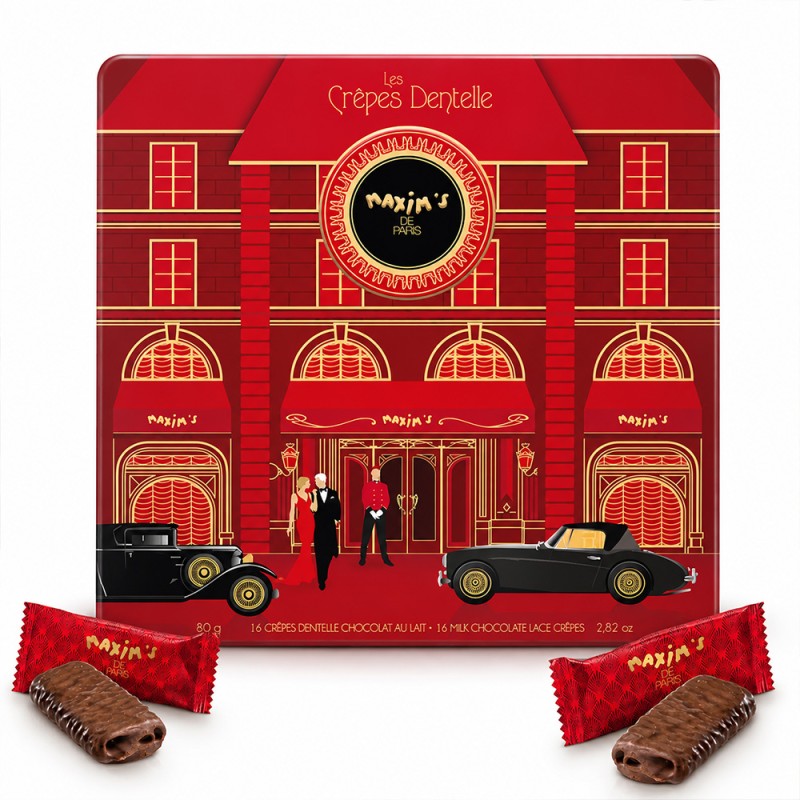 Tin of 16 Milk Chocolate Lace Crepes – Maxim's de Paris