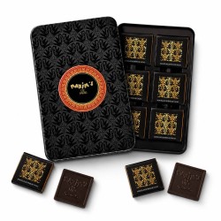 Dark Chocolate Pencil Tin, 12 Squares with Cocoa Bean Chips-Home-Maxim's shop