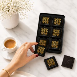 Dark Chocolate Pencil Tin, 12 Squares with Cocoa Bean Chips-Home-Maxim's shop