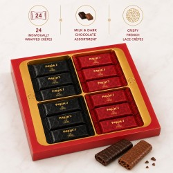 Assorted Crepe Dentelle Box, Milk and Dark Chocolate, 24 Pieces-Cookies-Maxim's shop