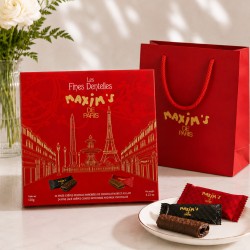 Assorted Crepe Dentelle Box, Milk and Dark Chocolate, 24 Pieces-Cookies-Maxim's shop